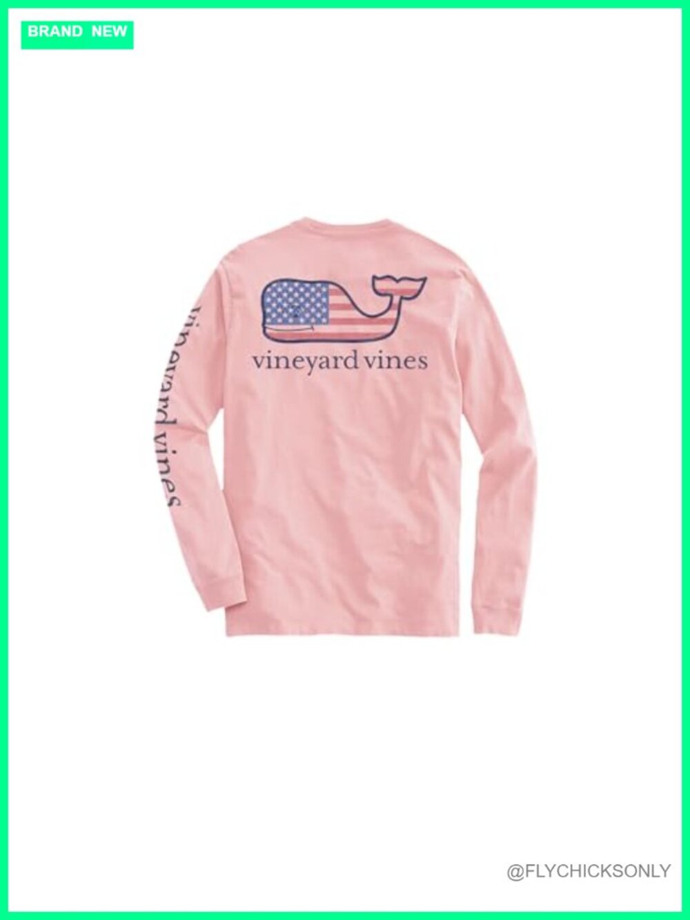 Long Sleeve Pocket Tee Flag Whale Graphic Cotton Crew Neck